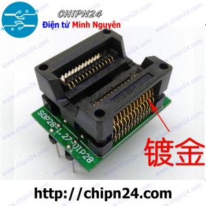 Đế nạp IC dán SOP-28 (1.27mm) (Đế Chuyển IC Chân Dán qua Chân Cắm, Socket Adapter Programmer IC)