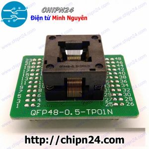 [DT3] Đế nạp IC dán QFP48 (0.5mm) (Đế Chuyển IC Chân Dán qua Chân Cắm, Socket Adapter Converter IC)