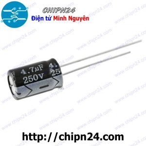 [10 con] Tụ hóa 4.7uF 250V Đen (8x12mm)