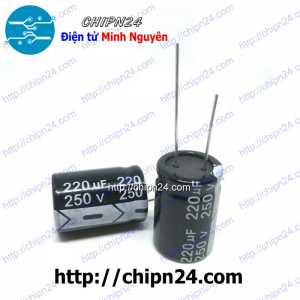 (J10) Tụ hóa 220uF 250V Đen (18x25mm)