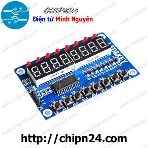 Mạch TM1638 hiển thị 8 Led 7 đoạn và 8 nút nhấn