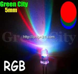 [25 con] (TK17, H12) Led 5mm trong 7 Màu RGB 2 chân (Nháy Nhanh)