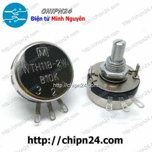 Biến trở 2W WTH118 Trắng 10K (WTH118-2W 1A, Biến trở công nghiệp, Biến trở công suất)