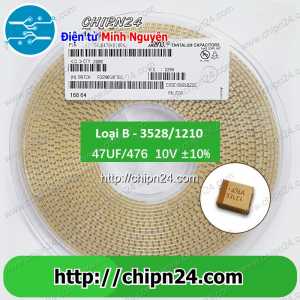 (K311) Tụ Tantalum Dán SMD 3528 47uF 10V (476A) (Loại B) (3.5x2.8mm) (3.2x1.6MM)