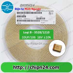 (K312) Tụ Tantalum Dán SMD 3528 10uF 16V (106C) (Loại B) (3.5x2.8mm) (3.2x1.6MM)