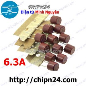(K449) Cầu Chì Tròn 6.3A 250V 8x8mm (T6.3A250V 382)