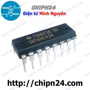 (DIP) IC 7442 74LS42 DIP-16 (74HC42) (IC Bộ giải mã BCD sang DEC)
