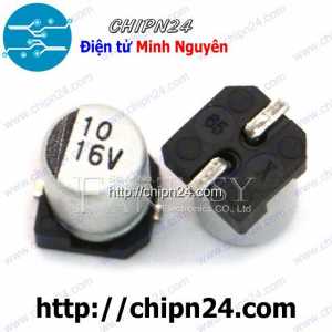 [10 con] Tụ nhôm 10uF 16V 4x5mm (SMD Dán)