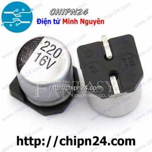 (K292) Tụ nhôm 220uF 16V 6.3x7.7mm (SMD Dán)