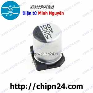 Tụ nhôm 100uF 35V 6.3x7.7mm (SMD Dán)