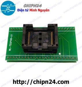 Đế nạp IC dán TSOP-48 (0.5mm) (Đế Chuyển IC Chân Dán qua Chân Cắm, Socket Adapter Converter IC)