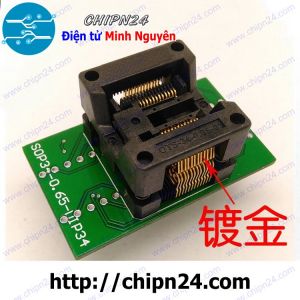 Đế nạp IC dán SSOP-24 (0.65mm) (Đế Chuyển IC Chân Dán qua Chân Cắm, Socket Adapter Converter IC)