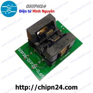 Đế nạp IC dán SSOP-14 (0.65mm) (Đế Chuyển IC Chân Dán qua Chân Cắm, Socket Adapter Programmer IC)