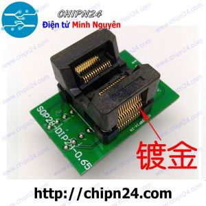 Đế nạp IC dán SSOP-28 (0.65mm) (Thân IC 4.4mm) (Đế Chuyển IC Chân Dán qua Chân Cắm, Socket Adapter Converter IC)