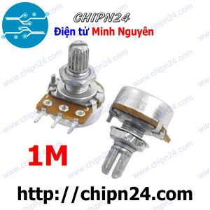 (F147) Biến trở Volume Đơn 1M Trục 15MM WH148 (B105 105 Trục dài 15mm 3 chân)