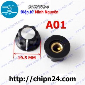 Nắp chụp Biến trở A01 Lỗ Đồng-20mm (Dùng cho Biến trở 2W WTH118 Tocos)