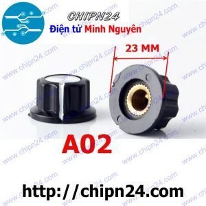 (F153) Nắp chụp Biến trở A02 Lỗ Đồng-23mm (Dùng cho Biến trở 2W WTH118 Tocos)