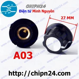 [F153] Nắp chụp Biến trở A03 Lỗ Đồng-28mm (Dùng cho Biến trở 2W WTH118 Tocos)