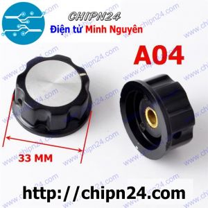(Q2) Nắp chụp Biến trở A04 Lỗ Đồng-33mm (Dùng cho Biến trở 2W WTH118 Tocos)
