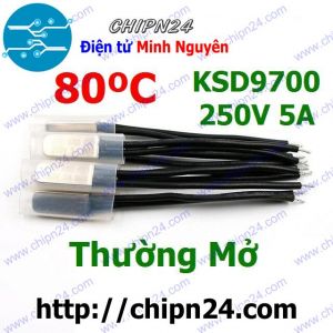 Cầu Chì Nhiệt KSD9700 Thường Mở 80 Độ Kim Loại (5A 250VAC) (bật nguồn do nhiệt độ quá cao)