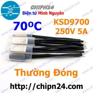 (F186) Cầu Chì Nhiệt KSD9700 Thường Đóng 70 Độ Kim Loại (5A 250VAC) (tắt nguồn do nhiệt độ quá cao)