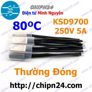 Cầu Chì Nhiệt KSD9700 Thường Đóng 80 Độ Kim Loại (5A 250VAC) (tắt nguồn do nhiệt độ quá cao)