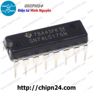 IC 74LS175 DIP-16 (SN74LS175N 74175) (IC Flip-Flop D (4 FF-D xung kích cạnh lên với đầu vào Clear chung))