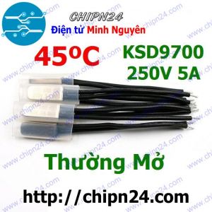 Cầu Chì Nhiệt KSD9700 Thường Mở 45 Độ Kim Loại (5A 250VAC) (bật nguồn do nhiệt độ quá cao)
