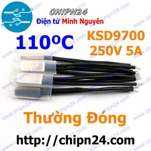 (F187) Cầu Chì Nhiệt KSD9700 Thường Đóng 110 Độ Kim Loại (5A 250VAC) (tắt nguồn do nhiệt độ quá cao)