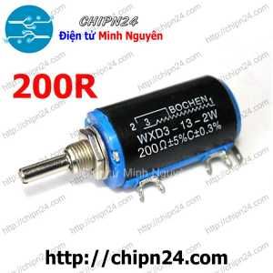 Biến trở WXD3 200R (WXD3-13-2W 10 vòng) (200 ôm) (Biến trở Chiết áp tinh chỉnh xoay 10 vòng)