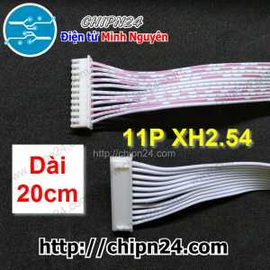 (P18) Dây bẹ trắng 11P XH2.54mm 2 đầu cắm dài 20cm