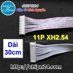 (P31) Dây bẹ trắng 11P XH2.54mm 2 đầu cắm dài 30cm