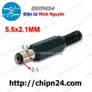 (F89.1) Jack DC hàn dây Chuôi Ngắn 5.5x2.1mm