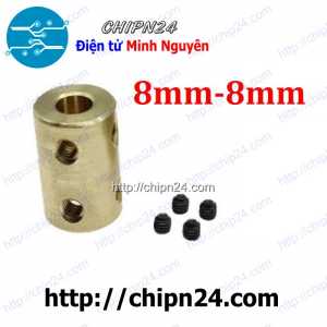 (F17) Khớp Nối Trục Đồng Lớn 8mm-8mm (8-8mm) (tặng Cây Mở Lục Giác M4)