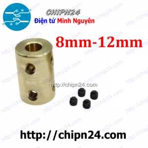 (F18) Khớp Nối Trục Đồng Lớn 8mm-12mm (8-12mm) (tặng Cây Mở Lục Giác M5)