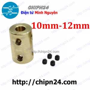 Khớp Nối Trục Đồng Lớn 10mm-12mm (10-12mm) (tặng Cây Mở Lục Giác M5)