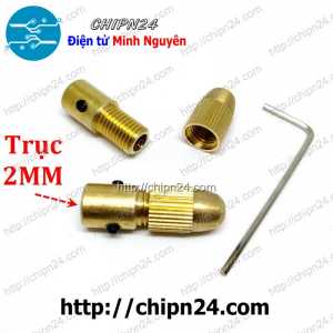 (K46) Đầu kẹp mũi khoan Đa Năng Trục 2MM (Tặng 1 Cây M3 Mở Lục Giác)