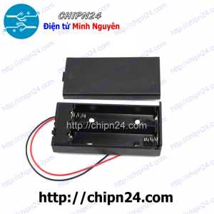 Hộp Đế Pin 18650 2 viên Có Nắp Có Công Tắc