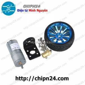 Combo Động Cơ Giảm Tốc GA25 370 + Trục nối động cơ + Gá + Bánh xe 65mm