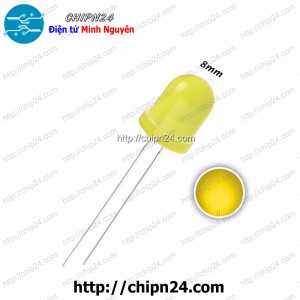 [10 con] (TK3) Led 8mm Vỏ đục ra Vàng