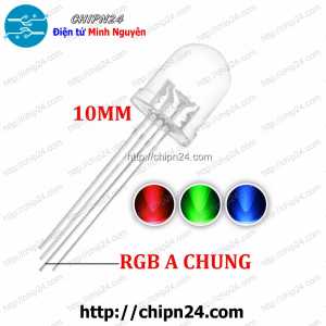 (H17) Led 10mm Trong 7 Màu RGB 4 chân Dương chung