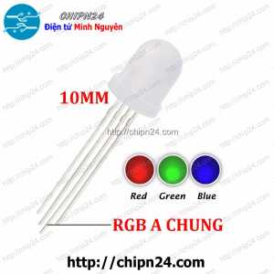 Led 10mm Đục 7 Màu RGB 4 chân Dương chung