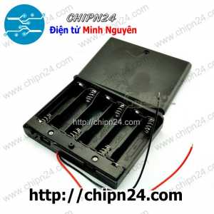 (C13) Hộp Đế pin 6 viên AA (có nắp, có công tắc)