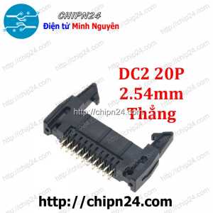 IDE20 Đực Gài Thẳng 2.54MM, Header 20p 2x10 Sừng Trâu Thẳng (DC2 20P 2.54mm Thẳng)