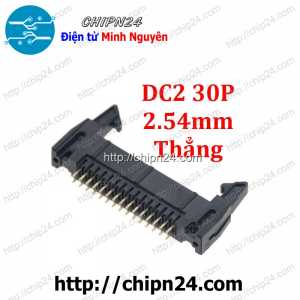 IDE30 Đực Gài Thẳng 2.54MM, Header 30p 2x15 Sừng Trâu Thẳng (DC2 30P 2.54mm Thẳng)