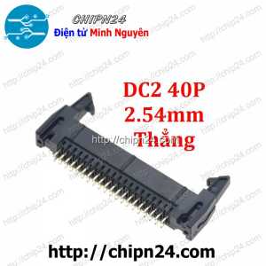 IDE40 Đực Gài Thẳng 2.54MM, Header 40p 2x20 Sừng Trâu Thẳng (DC2 40P 2.54mm Thẳng)