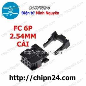 (F128) IDE6 Cái 2.54mm, Đầu bấm cáp FC 6p 2x3 2.54mm (FC 6P 2.54mm Cái)