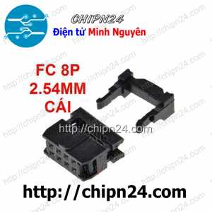 (F128) IDE8 Cái 2.54mm, Đầu bấm cáp FC 8p 2x4 2.54mm (FC 8P 2.54mm Cái)
