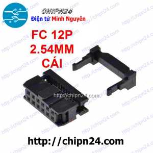 (F128) IDE12 Cái 2.54mm, Đầu bấm cáp FC 12p 2x6 2.54mm (FC 12P 2.54mm Cái)