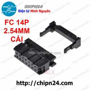 IDE14 Cái 2.54mm, Đầu bấm cáp FC 14p 2x7 2.54mm (FC 14P 2.54mm Cái)